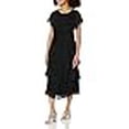 thumbnail image 3 of S.L.Fashions Robe à Manches Courtes Imprimée pour Femmes, Noire, 6P, 3 of 4