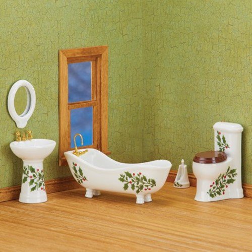Holly Accented Miniature Bathroom Set of 5