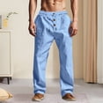 thumbnail image 6 of ZenCart Men's Summer Linen Pants Casual Solid Color Baggy Trousers Beach Yoga Trousers with Pockets Elastic Waist Drawstring for Daily Wear And Vacation, 6 of 8