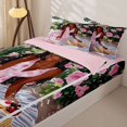 thumbnail image 3 of Castle Fairy Elegant Woman In Rose Garden Picnic Zipper Full Size Comforter Sets with Fitted Sheet and 2 Pillowcases,Pastel Floral Dress Pattern Zipper Bedding Set,Pink Reversible,4pcs, 3 of 6