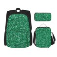 thumbnail image 1 of Easygdp Green Glitter Mochila para Niños y Niñas con Set de Caja de Almuerzo y Estuche para Lápices 3 en 1, Mochila Escolar Estampada para Adolescentes, 1 of 7