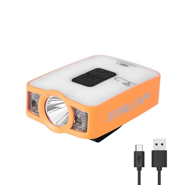 cámping Cap Clip LED Smart Sensor Light XPG + COB Linterna frontal portátil para pesca naranja JShteea El nuevo