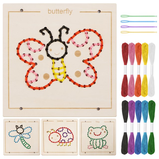Kit de costura de madera Lacing Toy Montessori para niños de 1 a 4 años