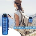 thumbnail image 3 of Loyerfyivos Motivational BPA Free 32 oz Blue ABS Water Bottle with Times To Drink, 3 of 8