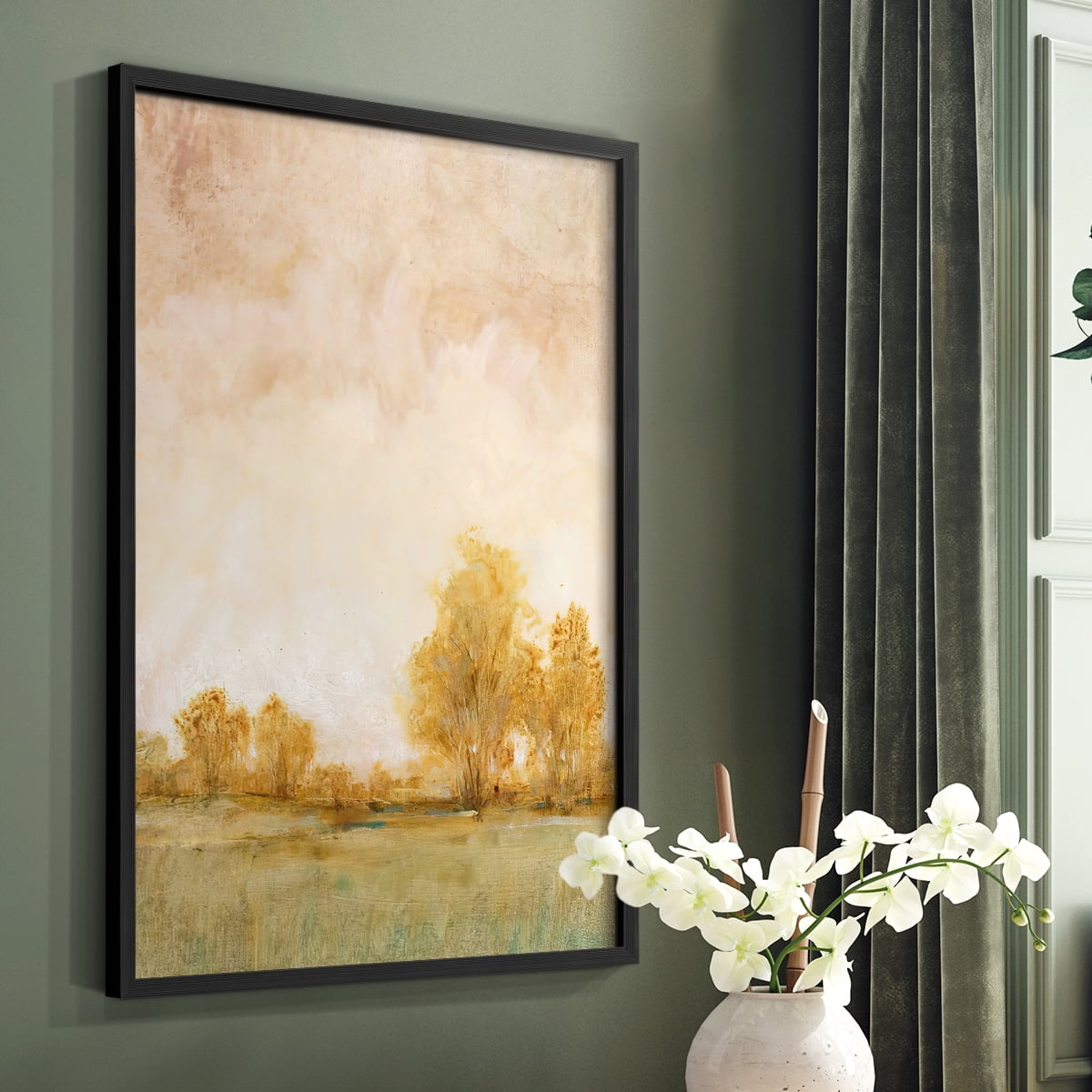 Carefree Day I Framed Print in Black Solid Wood Framed Print No Nail Hanging