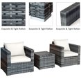 thumbnail image 5 of Patiojoy 3-Piece Patio Wicker Conversation Set Bistro Rattan Sofa Chair with Washable Cushion Mix Gray & White, 5 of 10