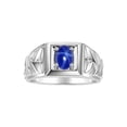thumbnail image 1 of RYLOS Men's Rings Sterling Silver Rings Designer Weave Band 7X5MM Gemstone &  Diamond Ring Blue Star Sapphire September Birthstone Rings For Men Size 13, 1 of 6