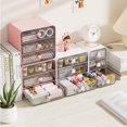 thumbnail image 3 of Caja de almacenamiento de escritorio, cesta transparente de acrílico para cosméticos, cajón para mascarillas de dormitorio, caja organizadora, estante de almacenamiento para bocadillos y artículos, 3 of 6