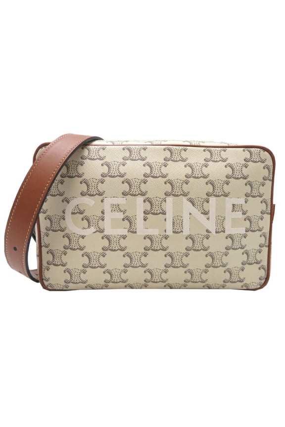 Pre-Owned Celine Women's and Men's Shoulder Bag 194502 PVC Triomphe White (Good)