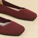 thumbnail image 3 of Zapatos Planos Punto para Mujer Bailarinas Informales Antideslizantes Transpirables El Oficina (Bean 41) Rojo, 3 of 9