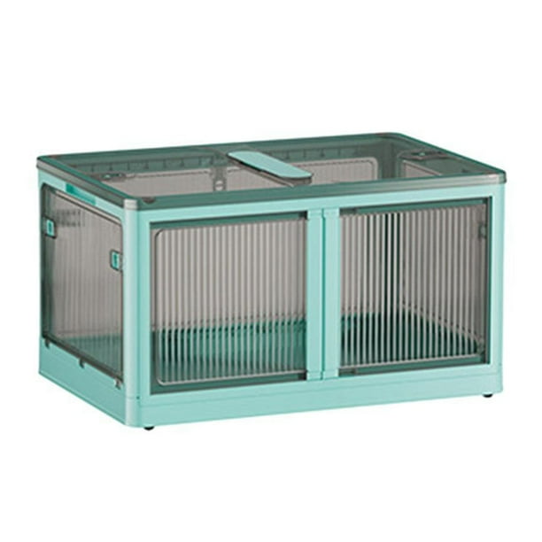 Armario de ropa portátil BLESIY Contenedor de almacenamiento plegable con ruedas guardarropa azul