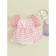 thumbnail image 5 of Newborn Heart Romper Dress Puff Sleeve Tulle Tutu Bodysuit Bubble Onesie Headband Princess Valentine's Day Clothes, 5 of 9