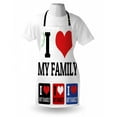thumbnail image 3 of Family Apron Signs and Labels I Love My Family Emblems Stamp Colorful Retro Classic Composition, Unisex Kitchen Bib Apron with Adjustable Neck for Cooking Baking Gardening, Multicolor, by Ambesonne, 3 of 3