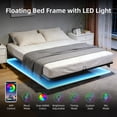 thumbnail image 3 of Awesofurni Full Size Floating Bed Frame with Smart LED Lights, Heavy Duty Modern Metal Platform Bed Frame, Easy Assembly, No Box Spring Needed,Noise-Free, 3 of 8