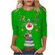 thumbnail image 1 of Awdenio - Blusas de manga larga para mujer, liquidación, moda juvenil, estampado navideño, camiseta holgada, mangas 3/4, blusa, cuello redondo, blusas casuales, 1 of 4