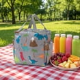 thumbnail image 4 of Lunch Bag, Side Pocket Insulation Tote with Handle Grip for Meal Box Carrier and Reusable Portable Food Storage Container for Office Work Picnic Gear, 4 of 5