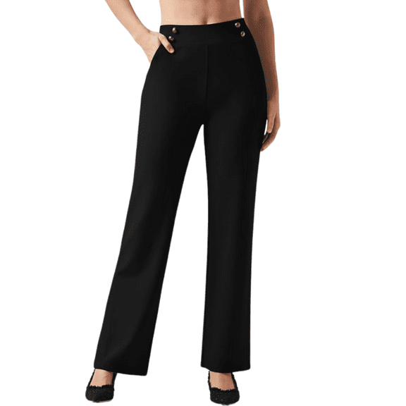 PPCHVOY Women's Wide Leg Dress Pants Business Casual Office Work Trousers High Waist Pockets Comfort Pants for Women S-2XL