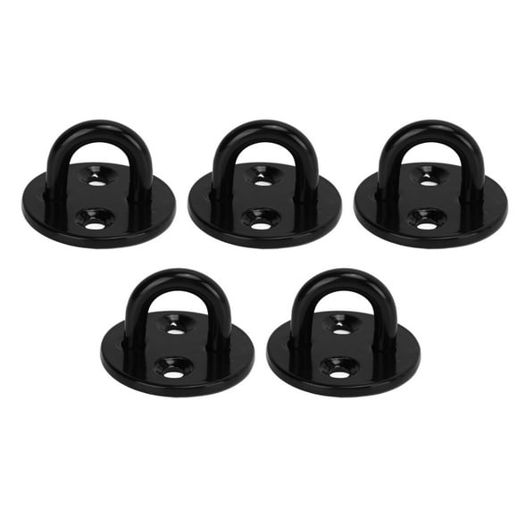YUMILI Plaque à œil épaisse en Acier Inoxydable, 5 Pièces, Support De Charge Amélioré, Plaque à œil Robuste (Noir)(8mm)