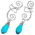 thumbnail image 3 of 1 Pair Elves Ear Cuff Crystal Pendant Ear Clip Delicate Ear Bone Clips Ear Decor, 3 of 8