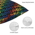 thumbnail image 5 of YFYANG Square Decorative Throw Pillow Case (Without Pillow Insert), Rainbow Color Love Pattern Bedroom Sofa Car Cushion Cover, 22"x22", 5 of 9