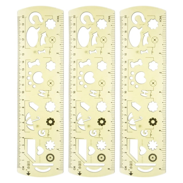 Unique Bargains 3 Pcs Règle Flexible Incassable 20cm/8 Pieds Double Échelle Incassable Pliable en Plastique, Vert Clair