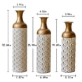 thumbnail image 5 of S-HOME Contemporary Decorative Metal Vases Set of 3 Matte Finish  with Textured Pattern for Home & Event Decor 19.69 to 32.68 Inch, Brass+White, 5 of 15