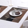 thumbnail image 2 of Mantel Individual, 8 manteles individuales de vinilo tejido por grupo, estera aislante de Pvc de bambú, comida adecuada Compatible con cocina Ta, 2 of 5