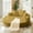 Yellow, variant on Aukfa 67" Round Convertible Folding Sofa Bed, Corduroy Futon Sleeper Couch with Pillows for Small Spaces and Living Rooms, Gray