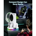 thumbnail image 5 of Upgraded RGB Cooling Fan Charging Station for Xbox Series S Console & Controller,Dual Charger Dock and Cooler System Stand with 15 Colorful Light Modes Accessories with 2*1400mAH Rechargeable Battery, 5 of 9