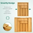 thumbnail image 5 of Washranp Bamboo Expandable Drawer Organizer Utensils Holder,Adjustable Cutlery Tray Wood Drawer Dividers Organizer for Kitchen Flatware, 5 of 7