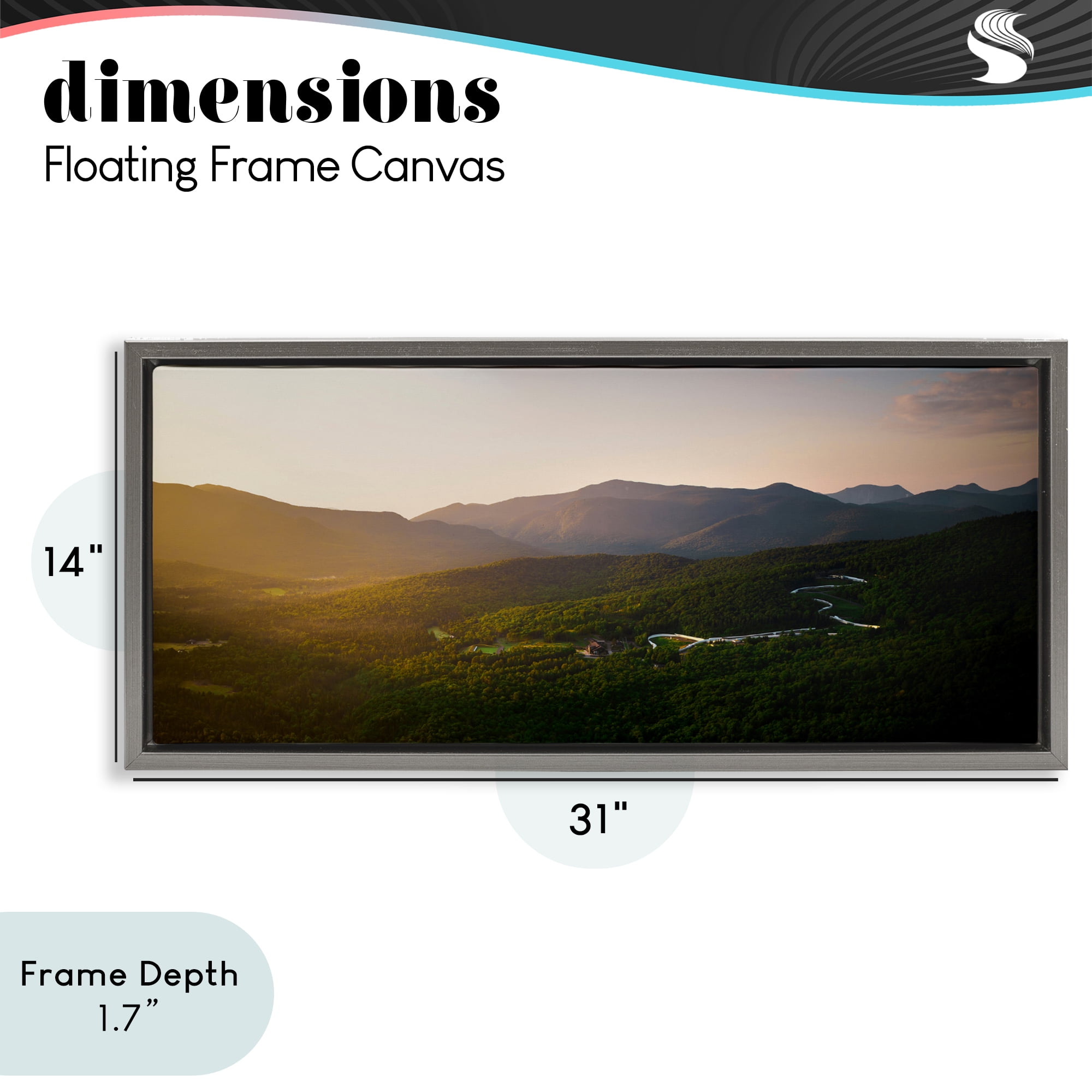 Stupell Industries Winding Road Through Forested Mountains Gray Framed Floater Canvas Wall Art, design by Jonathan Zaharek