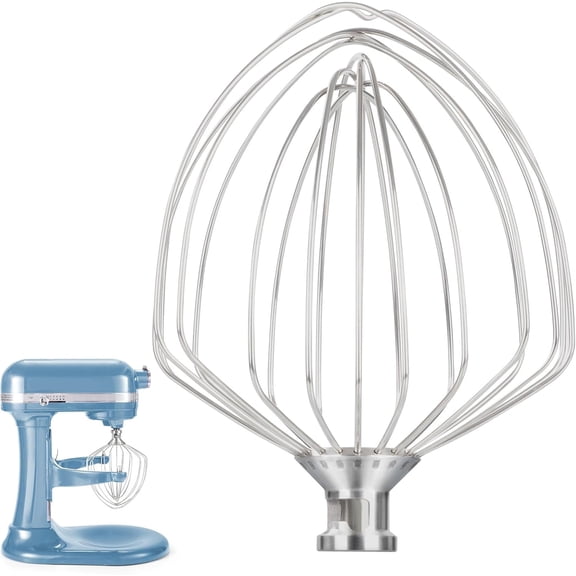 Stainless Steel Whisk Attachment for Kitchen Aid 7QT Mixer,11-Wire Whip Attachment Compatible with Kitchen aid 7 Quart Bowl,Egg Beater Replacement for Heavy Cream,Dishwasher Safe