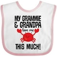 thumbnail image 3 of Inktastic Grammie and Grandpa Love Me Grandson Crab Boys or Girls Baby Bib, 3 of 4