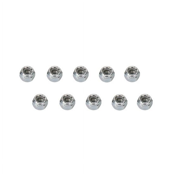 Steel 1/4 Inch-20 Thread Nyloc Nuts, 10 Pack