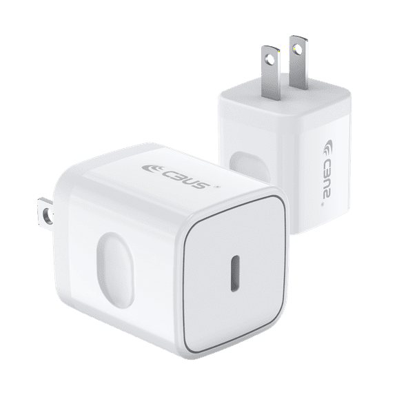 CBUS 2-Pack 20W Fast Charger Block Cube Wall Power AC Adapter Compatible with iPhone 16/15/14/Plus/Pro/Max, iPad 10, iPad Pro/Air/mini (White)