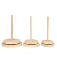thumbnail image 1 of Estante de madera para almacenamiento de herramientas de tejido giratorio con eje de lana, soporte giratorio cilíndrico de madera, estante para eje de línea, 1 of 4