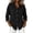 Black, variant on Womens Tops Solid Hooded 3/4 Sleeve Button Down Shirt Summer Casual Linen Plus Size Clothing 2026