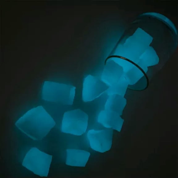 HOOUN Rough Luminous Crystal Quartz Glowing In The Dark Stone Mineral Healing Reiki-Blue-100g
