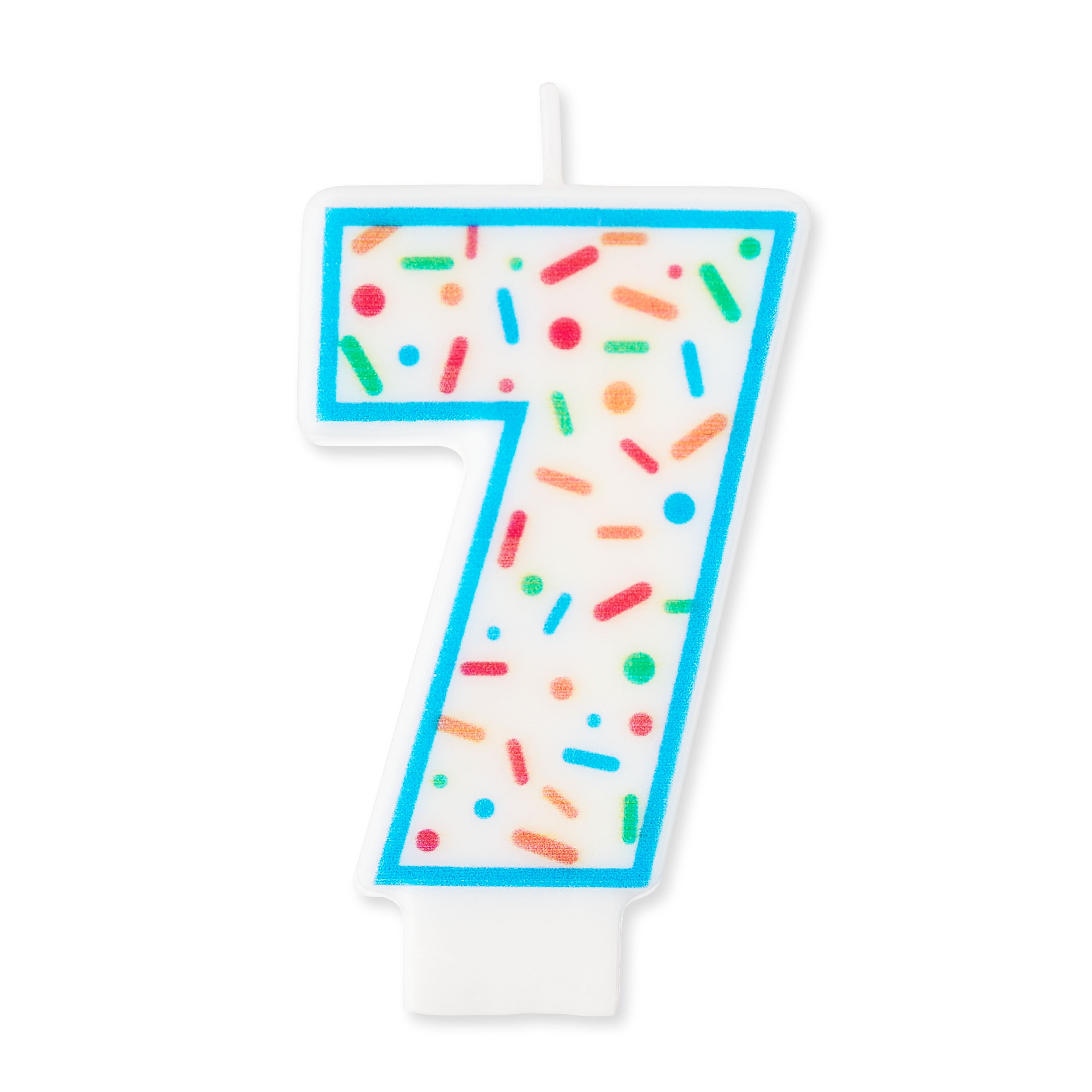 Multicolor Confetti Number 7 Birthday Candle, by Way To Celebrate