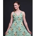 thumbnail image 2 of Bimba Floral Ladies Printed Resort Midi Drawstring Dress Spaghetti Strap Beach Wear-Small, 2 of 5