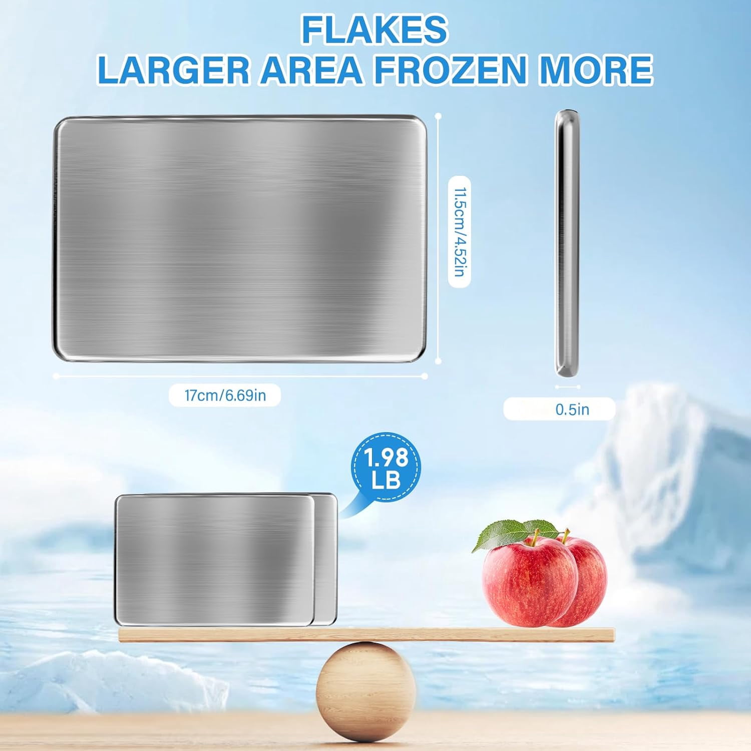 2PCS Ice Packs for Lunch Boxes, Reusable Stainless Steel Ice Packs, No Water Needed, for Coolers, Camping, and Picnic Baskets Metal Bento Box Ice Packs Keep Food and Drinks Fresh and Cool