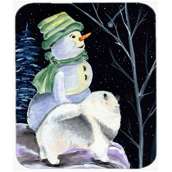 Carolines Treasures  Snowman With Keeshond Mouse Pad