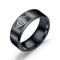 thumbnail image 1 of Anillo De Anime Naruto Anillo De Acero De Titanio Para Hombre Anillo Simple De Acero Inoxidable Con Logotipo De Naruto, 1 of 4