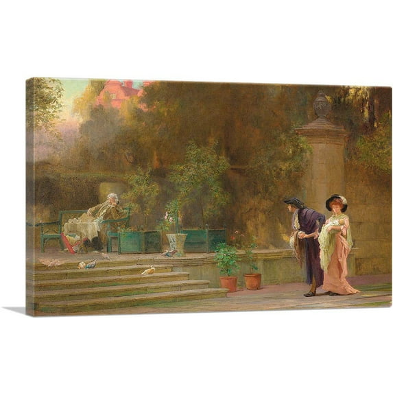 ARTCANVAS Married for Love 1921 Canvas Art Print by Marcus Stone - Size: 18" x 12" (1.50" Deep)
