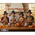 thumbnail image 5 of PMU Thanksgiving Black Top Pilgrim Man Hat with Silver Buckle and Turkey Apron Set Party Decorations and Costume Accessories (2/Pkg) Pkg/1, 5 of 6