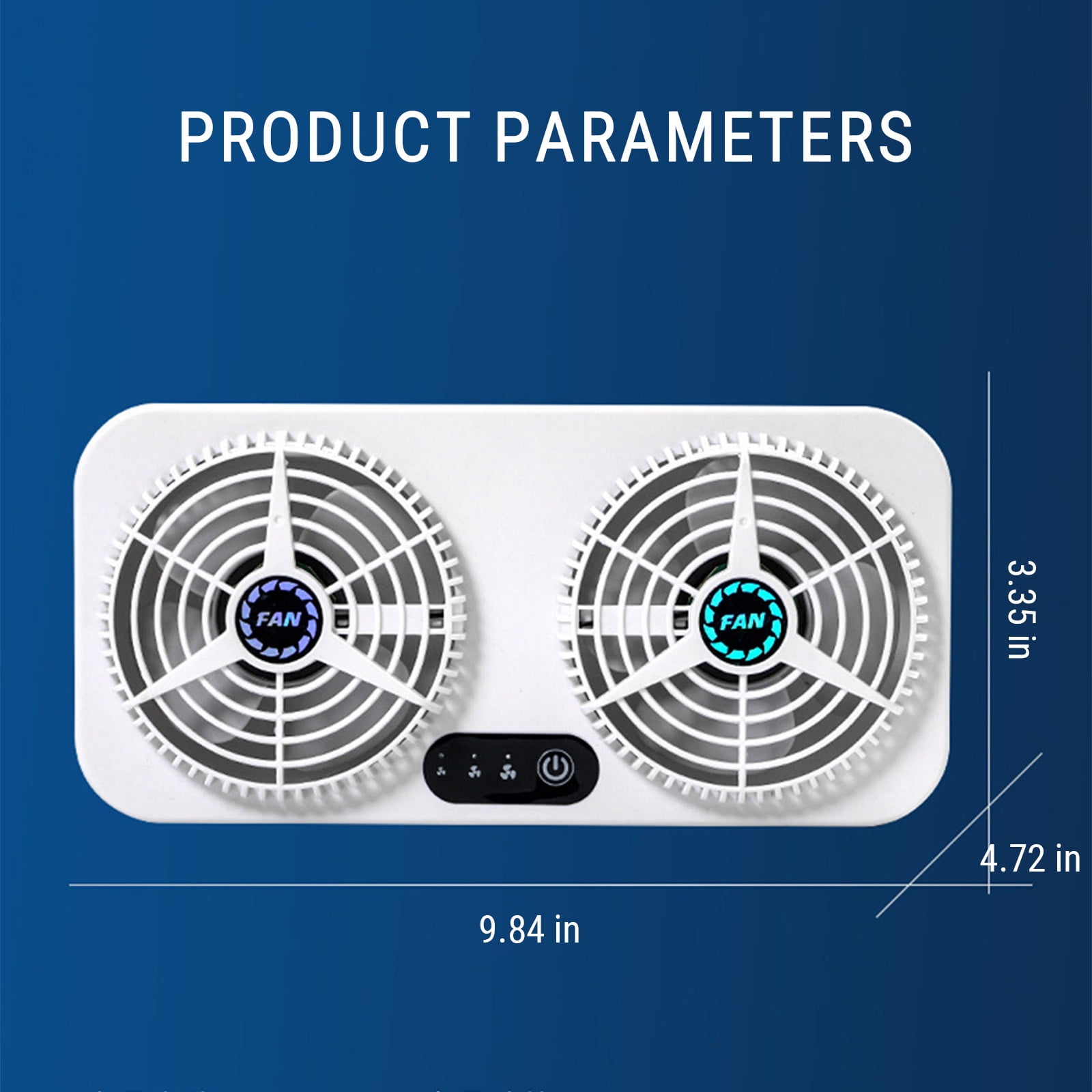 USB Powered Car Exhaust Fan, Low Noise Cooling Fan for Car, 3 Speed Adjustable Radiator Fan, Effective Heat Dissipation Exhaust Fan, Circulates Air and Reduces Odor