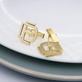 thumbnail image 4 of PicturesOnGold.com Exclusive Monogram Overlapping Initial Cufflinks - 14k Solid Yellow Gold 3/4 Inch Tall - Stylish Jewelry Memory Gifts for Men, 4 of 7