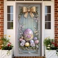thumbnail image 4 of YWIYIUD 1PC Happy Easter Door Cover Easter Decorations, 71x35 Inch Easter Rabbit Eggs Door Banner Welcome Easter Banner Spring Theme Rabbit Door for Front Door Wall Indoor Outdoor Home Decor, 4 of 7