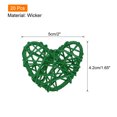 thumbnail image 2 of Unique Bargains 20Pcs Heart Shaped Rattan Ball Vase Filler Natural Rattan for Wedding Home Decoration Dark Green 2 in, 2 of 5
