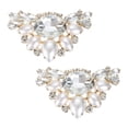thumbnail image 1 of Uxcell 2 piezas de clips para zapatos con rhinestones, accesorios de decoración elegantes para mujeres, tono dorado, 1 of 5